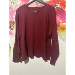 Women’s Sonoma Goods For Life Long Sleeve Crew Neck Size 2X Color Burgundy